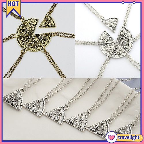Set 6 Vòng cổ Tình Bạn Mặt Hình Lát Pizza Thời Trang