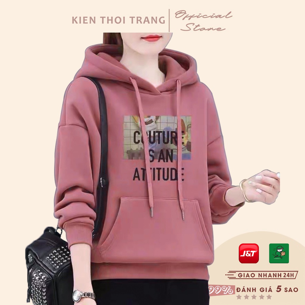 Áo nỉ hoodie nữ thời trang - Áo hoodie nữ mặc nhà mẫu mới