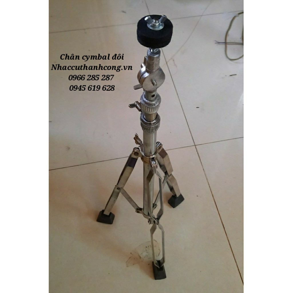 Chân cymbal cộc đôi, chân cajon