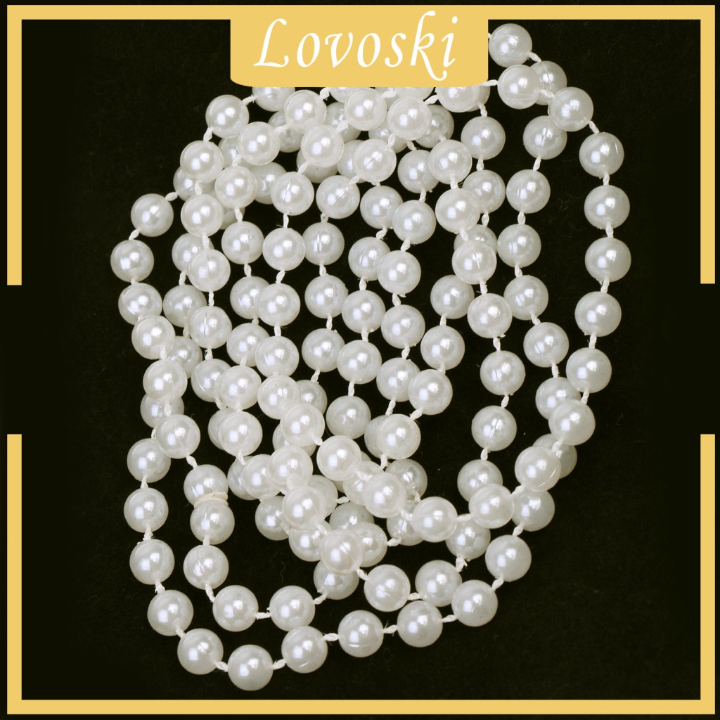 [Lovoski] Vòng Cổ Ngọc Trai Trắng Dài Có Nắp Đậy Dùng Hóa Trang Tiệc Tùng
