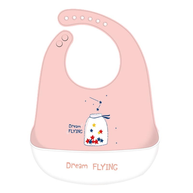 Yếm ăn dặm bằng silicon chống thấm nước họa tiết hoạt hình dễ thương cho bé