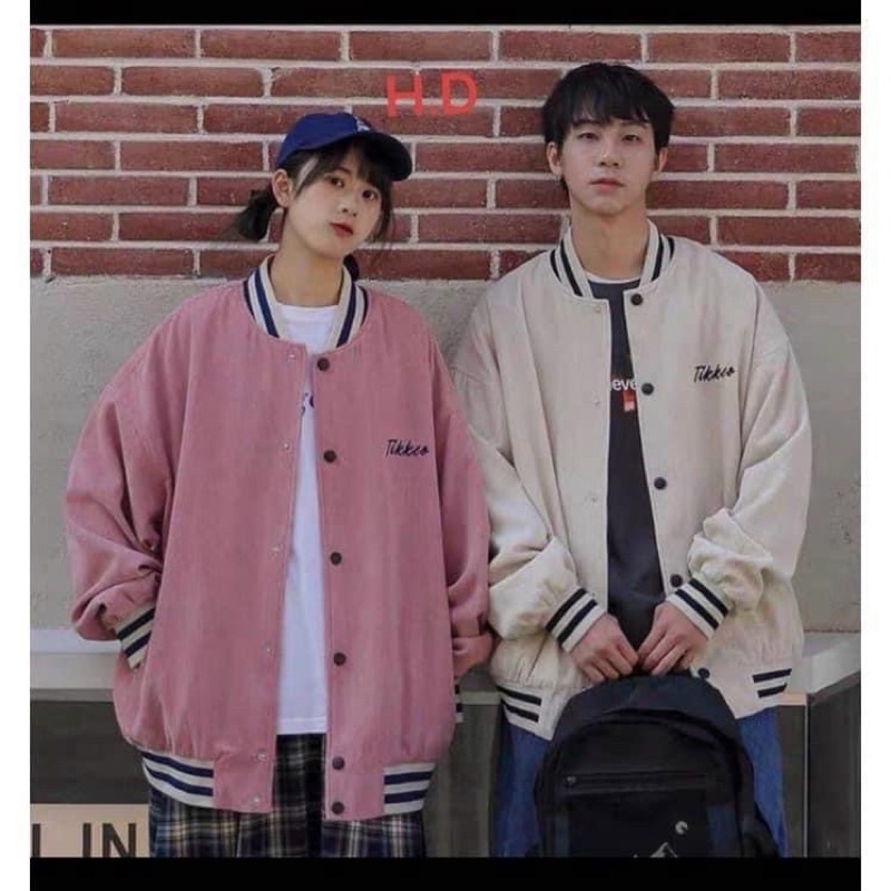 Áo Bomber Chất Nhung Tăm Thêu Chữ Nổi Màu Dáng Rộng Ulzzang Unisex Siêu Hot