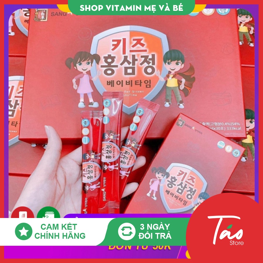 Hồng sâm trẻ em Korea Red Ginseng Baby - Nước hồng sâm baby Sanga Hàn Quốc hộp 30 gói