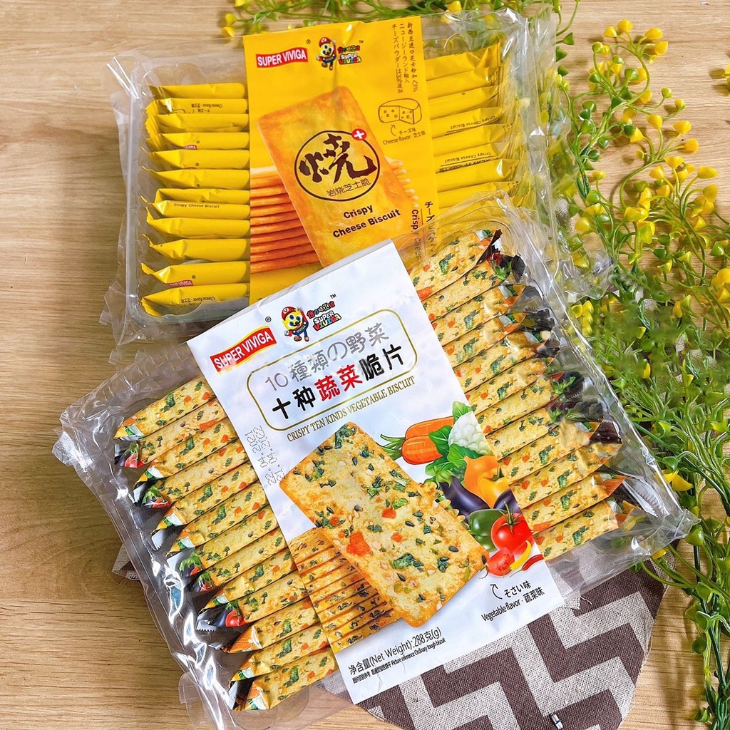 Bánh quy giòn Super Viviga 288gr ( vị Rau Củ/ Phô Mai)