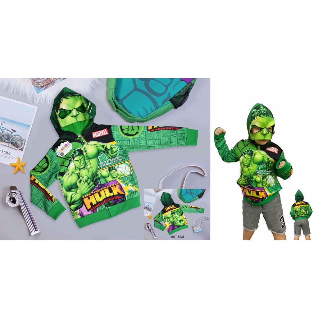 Áo Khoác Siêu Nhân HULK SAMKIDS Chất Cực Đẹp AK36 ( VIDEO HÀNG THẬT )