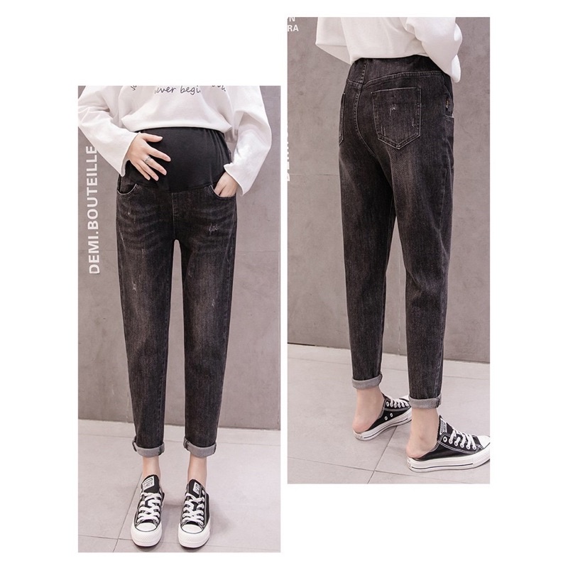 Quần Bò Bầu, Quần Jeans Bầu Hàng Mềm Đẹp Loại 1 Thời Trang Đủ Size- Đủ Màu Cho Mẹ Bầu (có chun chỉnh)