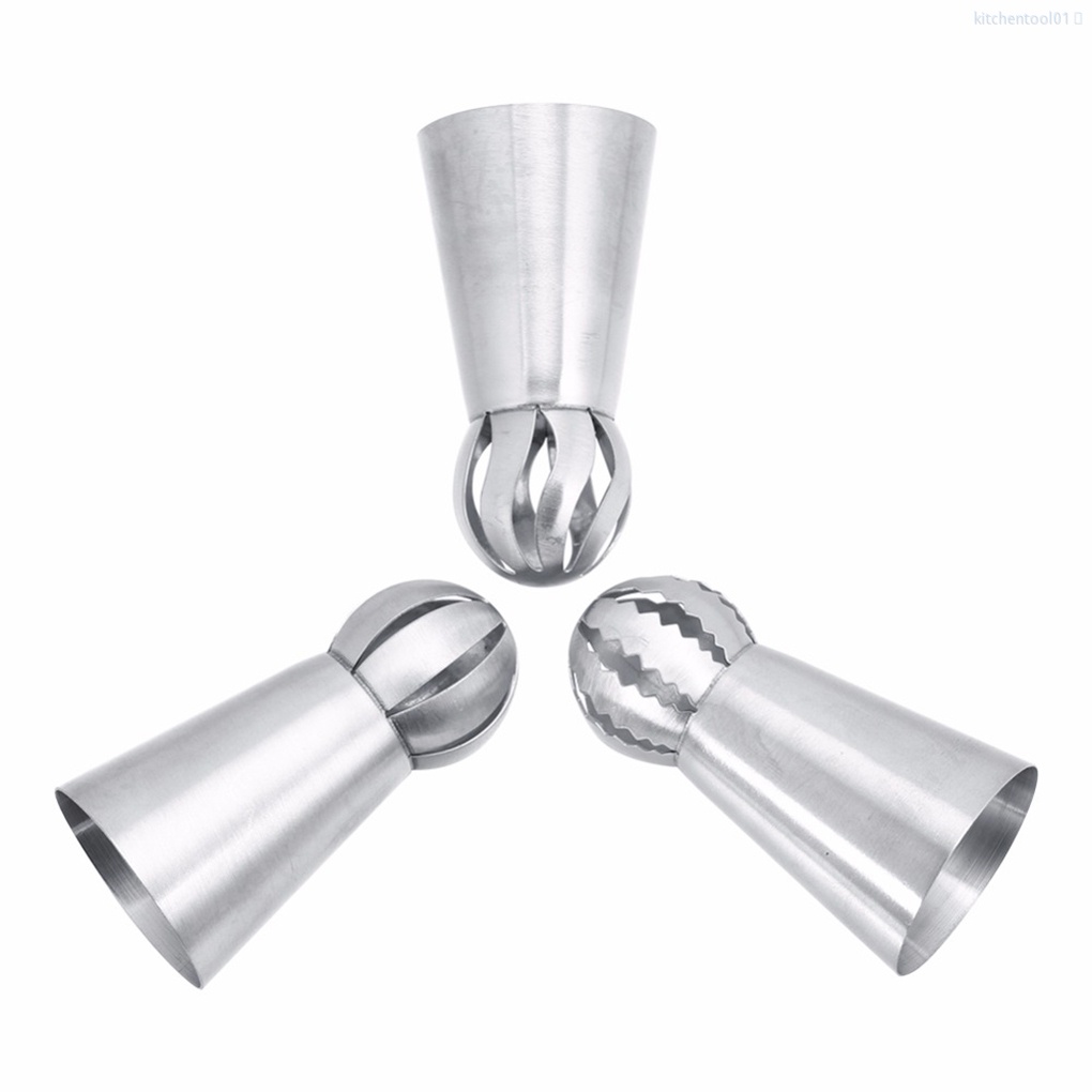 Bộ 3 Đuôi Bắt Bông Kem Trang Trí Bánh Bằng Thép Không Gỉ Tiện Dụng Cho Nhà Bếptool01