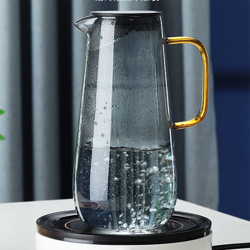 Bình nước thủy tinh chịu nhiệt 1600ml màu xám tro