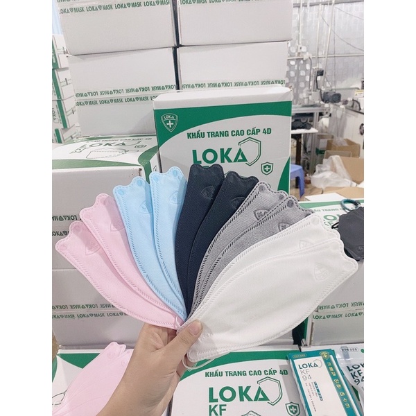 THÙNG 300 CHIẾC KHẨU TRANG KHÁNG KHUẨN 4D LOKA KF94 THIẾT KẾ THÔNG MINH ÔM SÁT MẶT