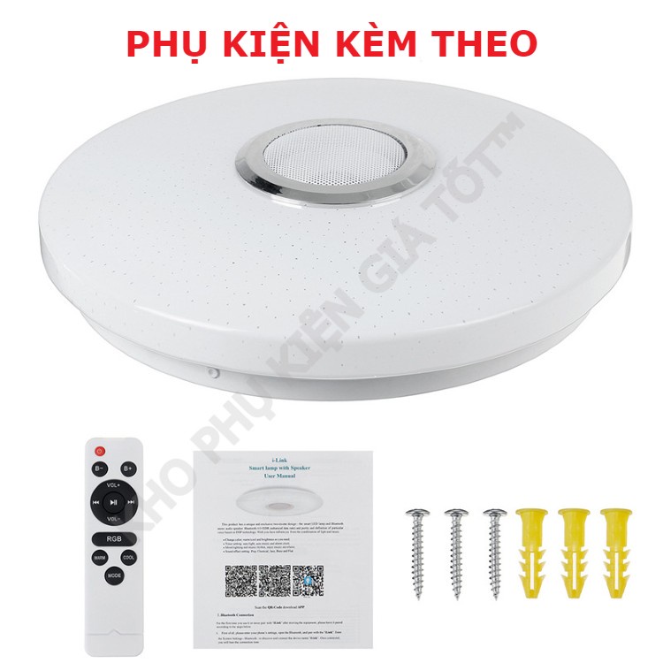 Đèn led ốp trần thông minh AZOTA trang trí phòng khách, phòng ngủ, phòng ăn tích hợp loa bluetooth điều khiển qua App