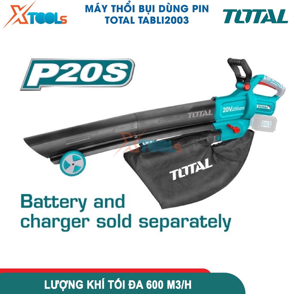 Máy thổi bụi dùng pin Lithium-Ion 40V TOTAL TABLI2003, tốc độ khí tối đa 190km/h [không kèm pin và sạc] - CHÍNH HÃNG