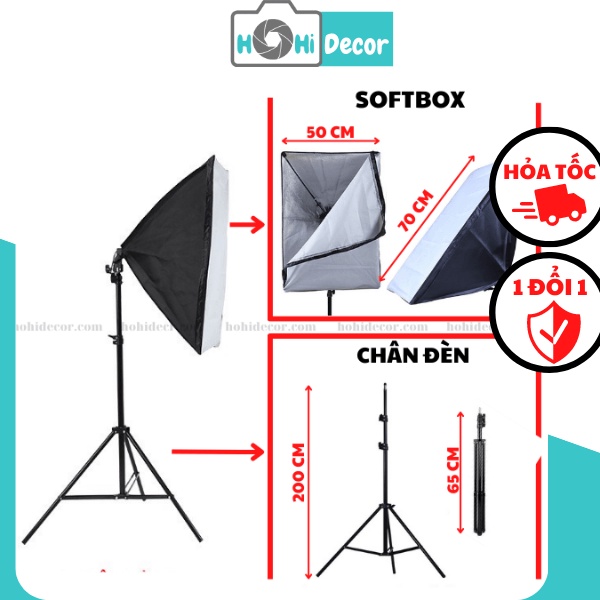 Đèn Chụp Ảnh Sản Phẩm, Bộ Đèn Softbox Studio Hỗ Trợ Quay Phim, Chụp Hình Quần Áo, Livestream, TikTok - HoHi Decor