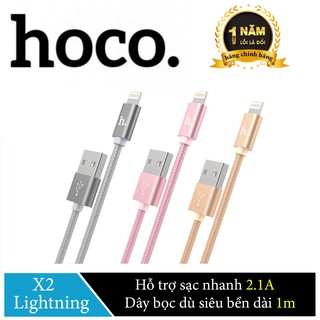 Cáp sạc bọc dù siêu bền Lightning Hoco X2 cho iPhone/iPad sạc nhanh, dài 1m - Hãng Phân Phối Chính Thức