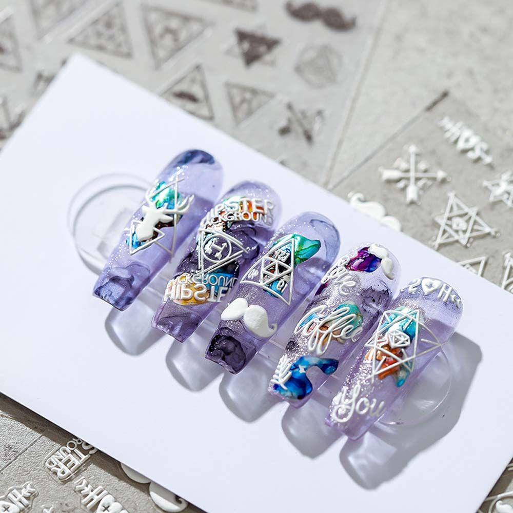 LILYES Miếng Dán Trang Trí Móng Tay Tự Dính Họa Tiết Thiên Thần Hoạt Hình Dành Cho Nữ