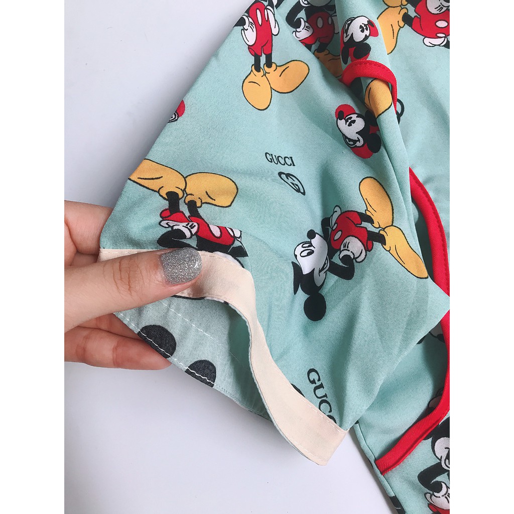 Bộ dài/pijama bầu và sau sinh cho bé bú/ti chất lụa thái cao cấp không nhăn - LTNT01