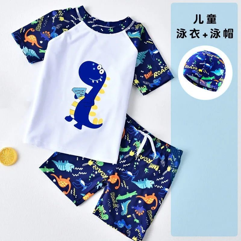 ♛Bộ Đồ Bơi Họa Tiết Khủng Long Hoạt Hình Dễ Thương Cho Bé Trai