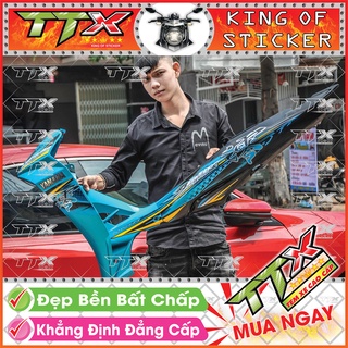 Tem Xe Sirius Xanh Đen Chữ Tàu - Tem Sirius Đen Xanh Siêu Đẹp - Mẫu Team Sirius Xanh Đen (s016-00)