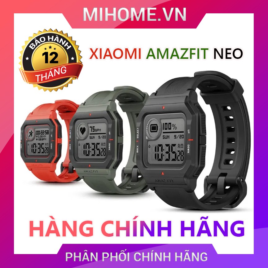 Đồng hồ thông minh Xiaomi Amazfit Neo - BẢN CHÍNH HÃNG - Bảo hành 12 THÁNG 1 ĐỔI 1