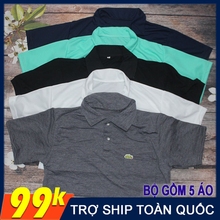 COMBO 5 Áo Thun Nam Cổ Trụ NamTrung Niên Bình Dân  - Màu Ngẫu nhiên - One Size từ kg