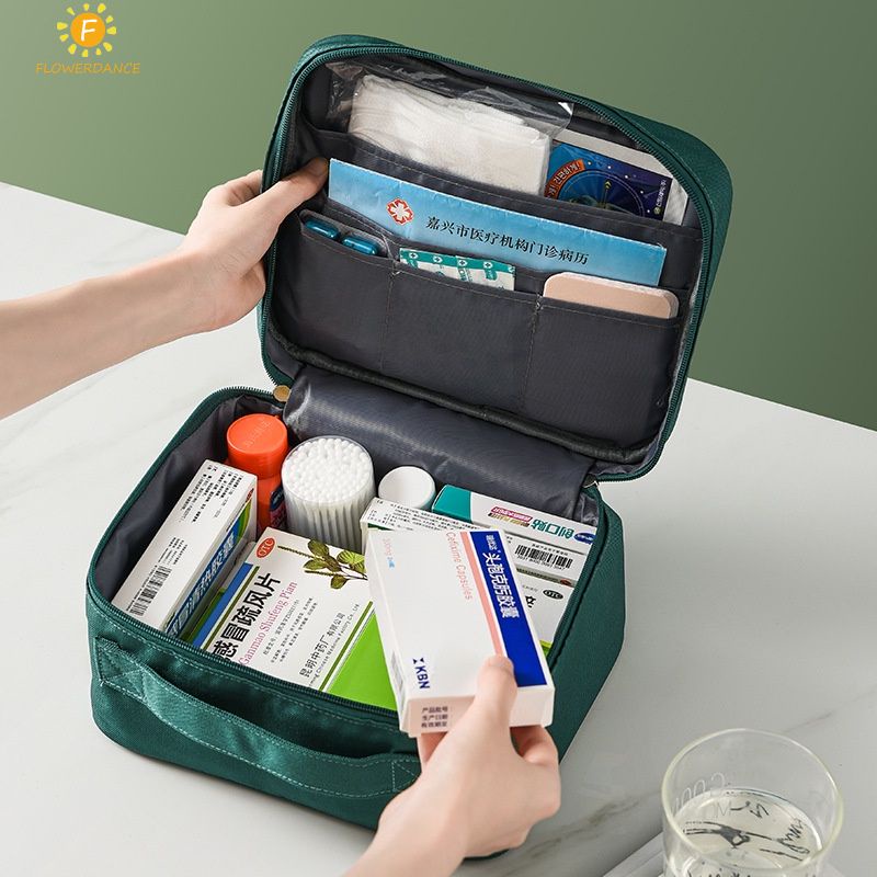 Đặc Công Suất Lớn Thuốc Túi Lưu Trữ Di Động Y Học Du Lịch Túi Y Tế Cầu Xin Khẩn Cấp Đa Chức Năng Xếp Tầng Hộp Đựng Thuốc FLOWERDANCE