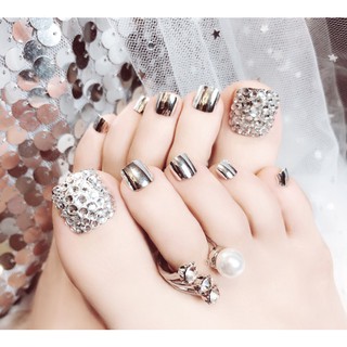 bộ 24 Móng chân  Giả Kèm Keo - Nail Art Cao cấp