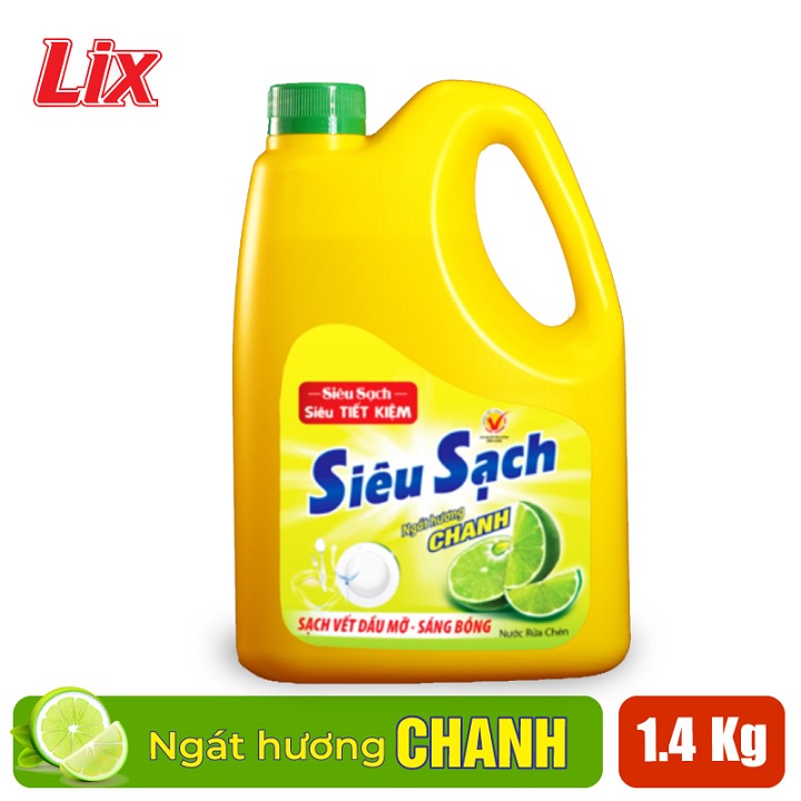 Nước rửa chén Lix siêu sạch hương chanh 1.4Kg (NS140)