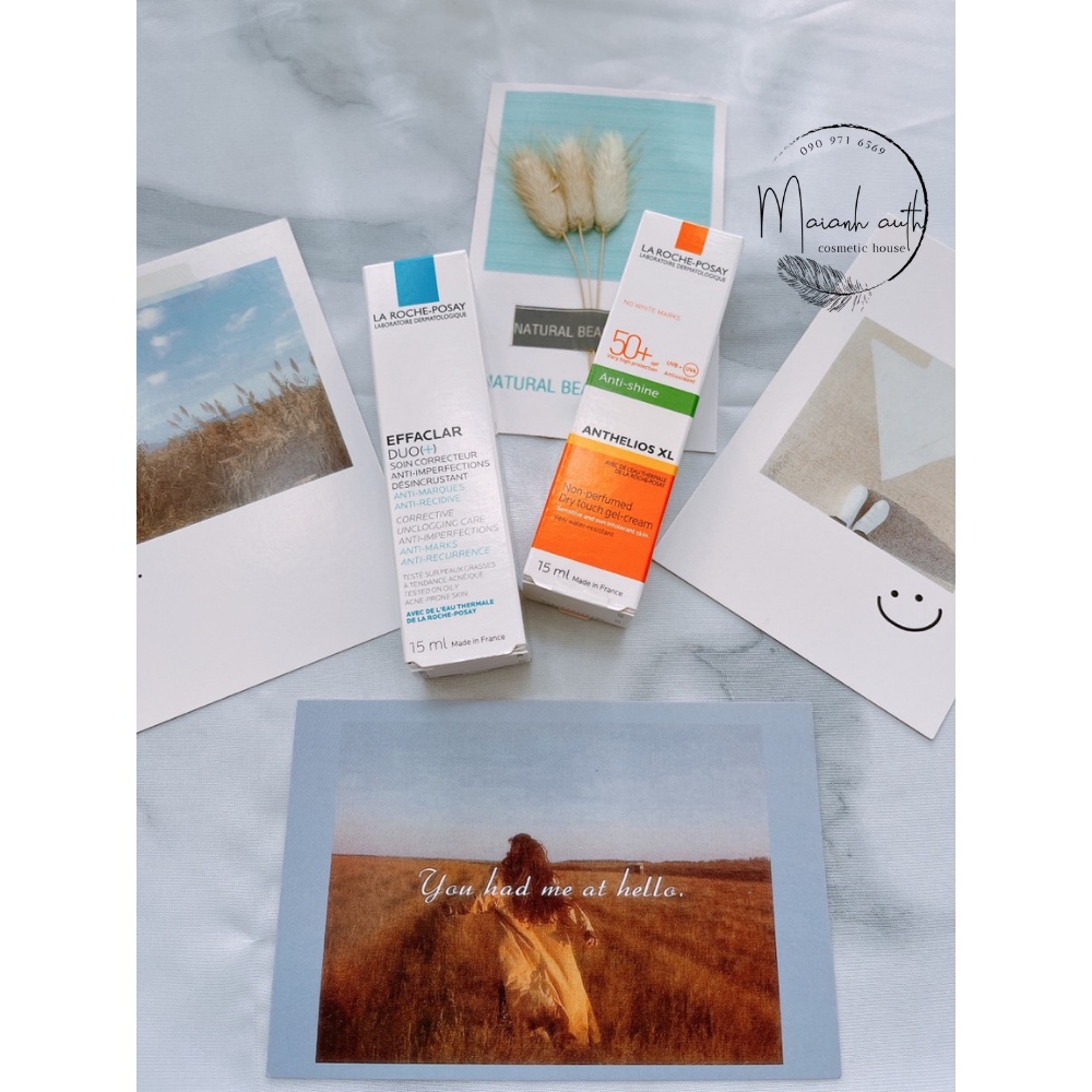 Kem chống nắng La Roche Posay Anthelios XL 15ml &amp;  Kem dưỡng LaRochePosay Effaclar Duo+ 15ml