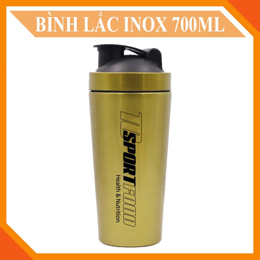 BÌNH NƯỚC BÌNH LẮC INOX TC SPORTFOOD 750ML - DẸP, TIỆN LỢI VÀ THỜI TRANG - KHÔNG GIỮ NHIỆT