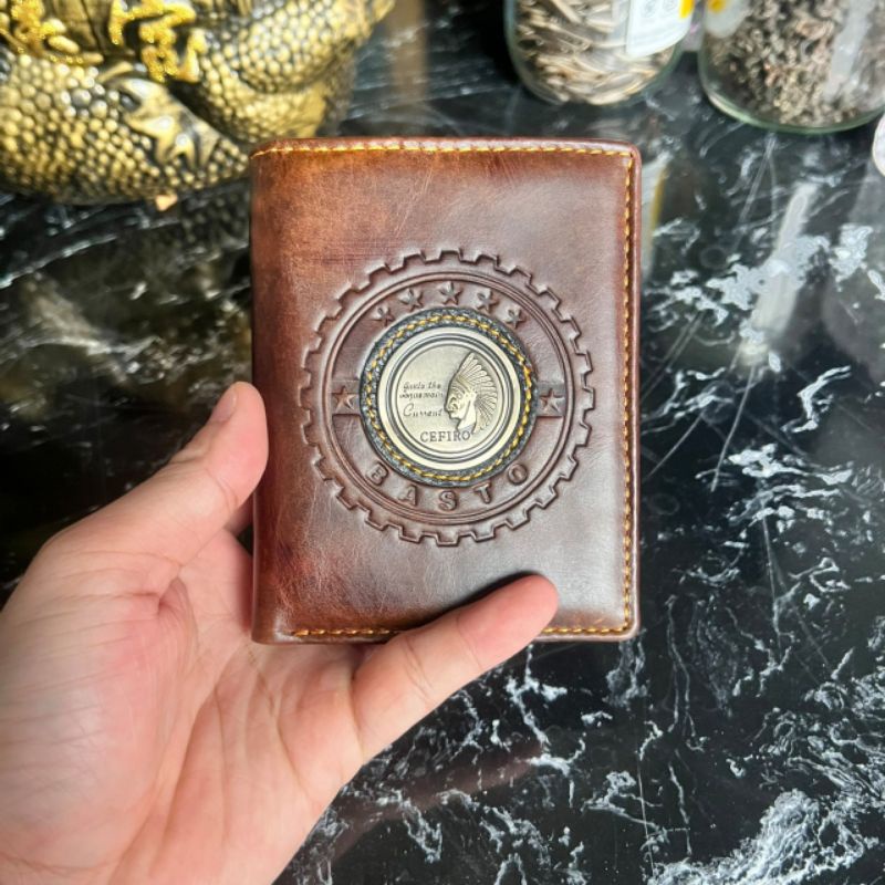 Ví nam cao cấp da bò thật dáng đứng cầm tay đẹp thời trang bóp nam cefiro đựng tiền đựng thẻ full hộp