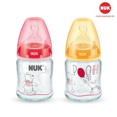 [Ghi chú chọn màu]Bình sữa NUK Premium Choice thủy tinh cao cấp,núm ti chỉnh nha Disney(120ml,240ml)
