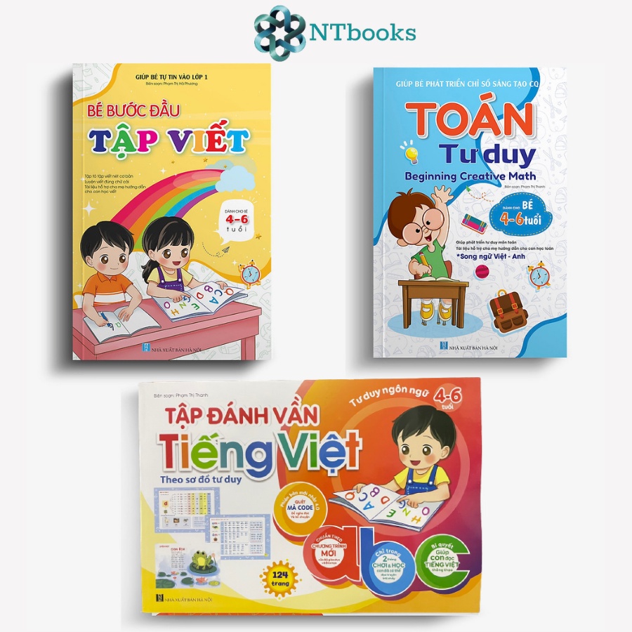 Sách Toán Tư Duy - Bé Khởi Đầu Tập Viết - Tập Đánh Vần Tiếng Việt (Combo 3 Cuốn)