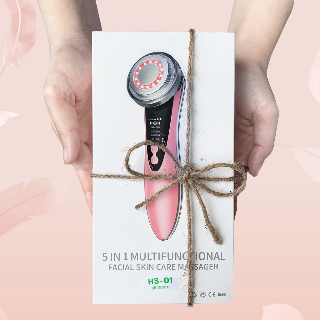 MÁY MASSAGE MẶT CẦM TAY HS-01, MÁY ĐẨY TINH CHẤT.