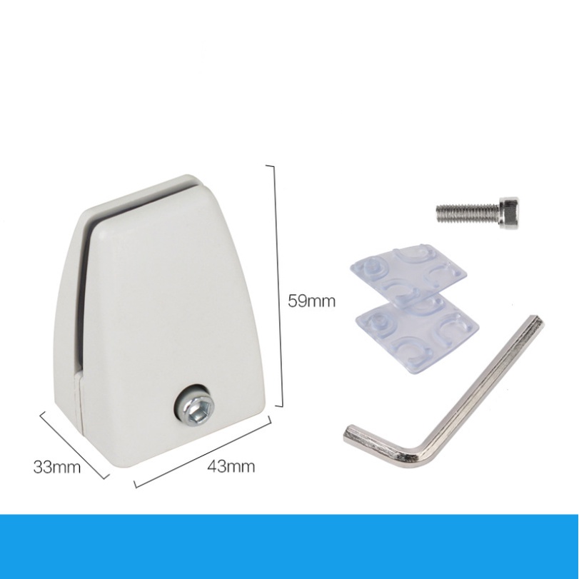 Kẹp vách ngăn trắng - 1 Cái - Kẹp Kính Mặt Bàn