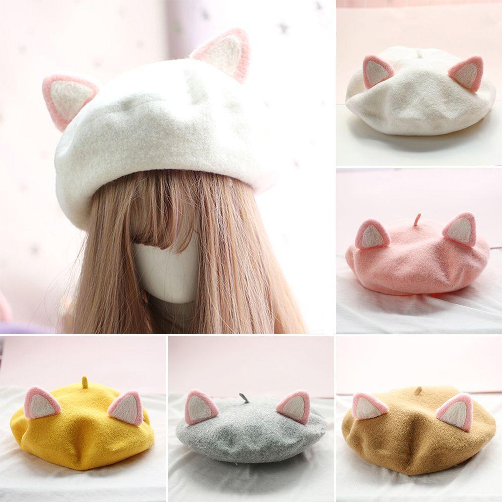 Nón Beret Len Màu Sắc Dễ Thương Xinh Xắn Cao Cấp