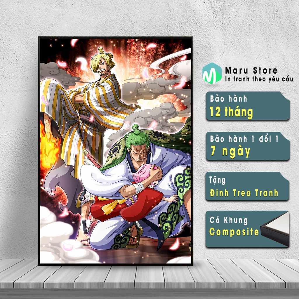 Tranh One Piece Treo Tường Zoro Và Sanji Dùng Trang Trí Gian Phòng