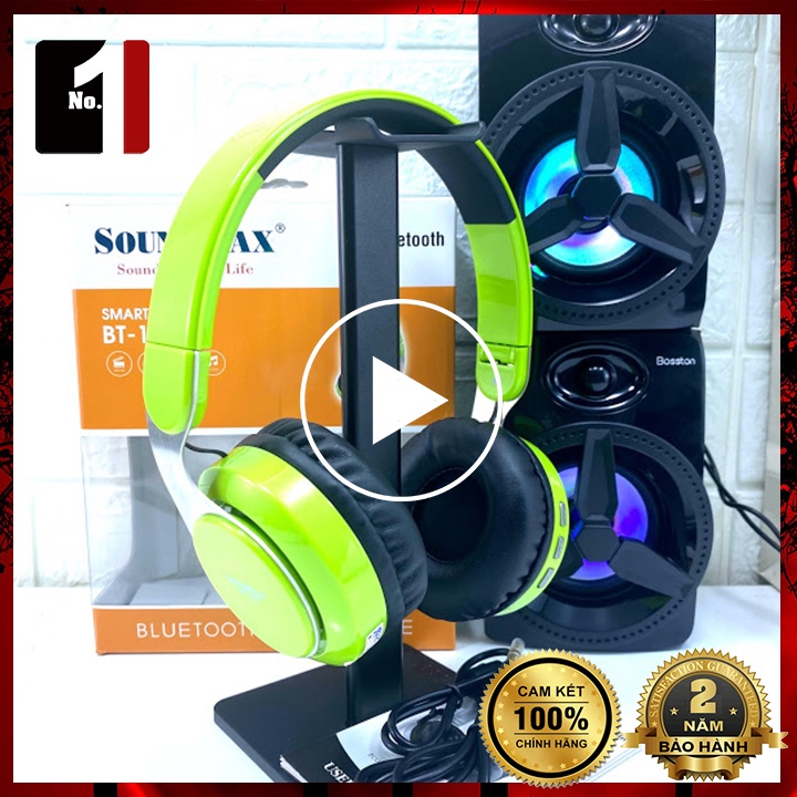 Tai Nghe Headphone Chụp Tai Chính Hãng SOUNDMAX BT100 Tai Nghe Nhạc Điện Thoại Úp Tai Không Dây