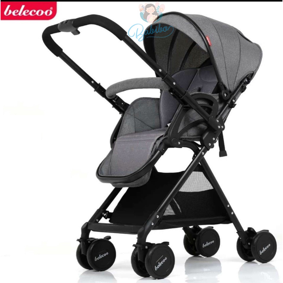 Xe đẩy gấp gọn 2 chiều Babibokids, xe đẩy chính hãng Belecoo A8 có mái che cho bé phù hợp cho trẻ sơ sinh đến 5 tuổi