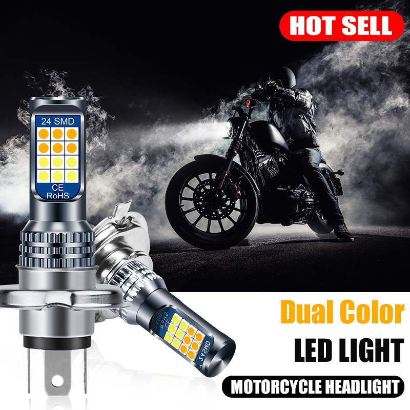 Đèn Pha LED Kevanly H4 P15D BA20D 24SMD Ánh Sáng Trắng DC12V Cho Xe Máy