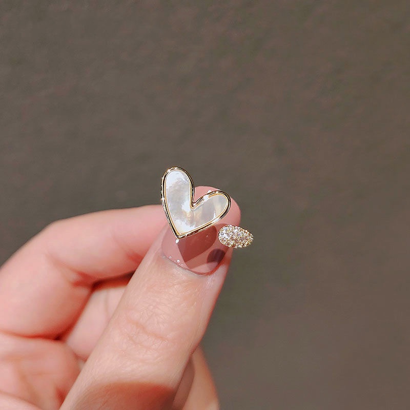 Thiết kế đơn giản Nhẫn trái tim Cá tính Nhẫn thời trang Nhẫn nữ Nhẫn mở