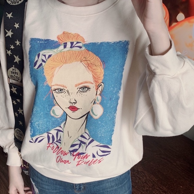 Áo sweater nữ tay dài phong cách Hàn Quốc