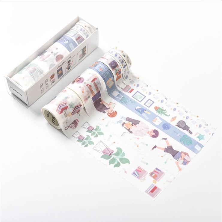 Set 6 cuộn băng keo washi tape xinh xắn ulzzang