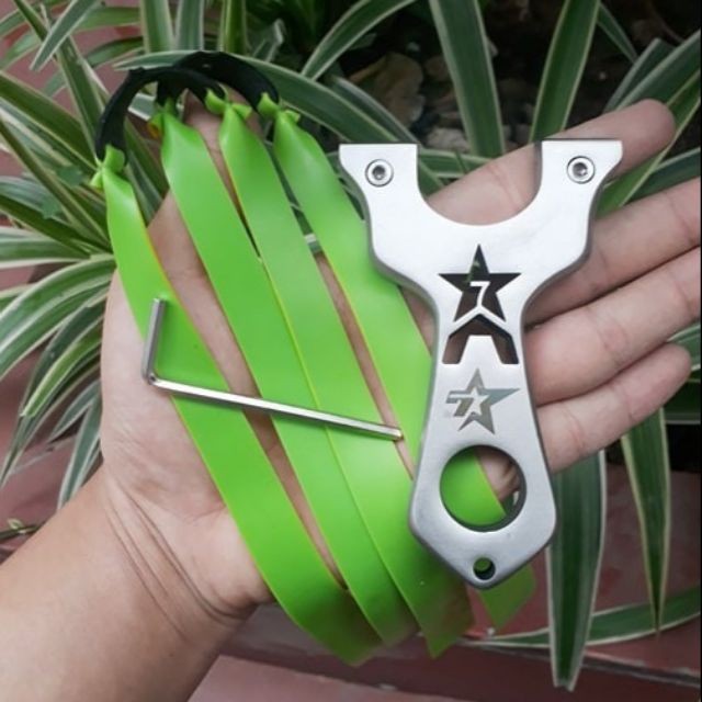 Ná cao su A7 slingshot hình ngôi sao tặng 2 bộ thun + 50bi