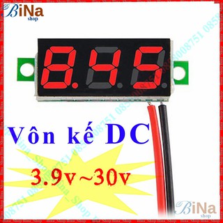 Vôn kế DC 4.5V-30V Led đỏ 0.36inch Vol kế 2 dây 3 dây