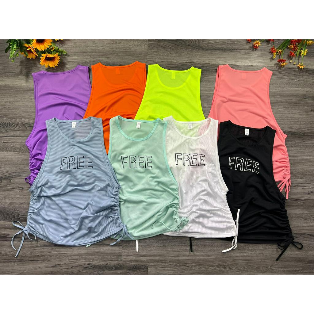 { free ship } Aó tank top lưới nữ FREE dây rút ,form rộng thun lưới mang thoáng mát
