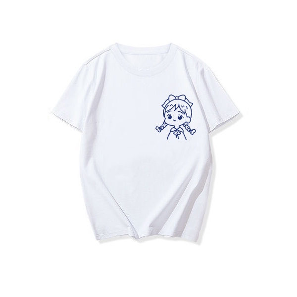 NRVP Áo thun trơn tay ngắn cổ tròn in họa tiết hoạt hình thời trang cho bé 3-11 tuổi