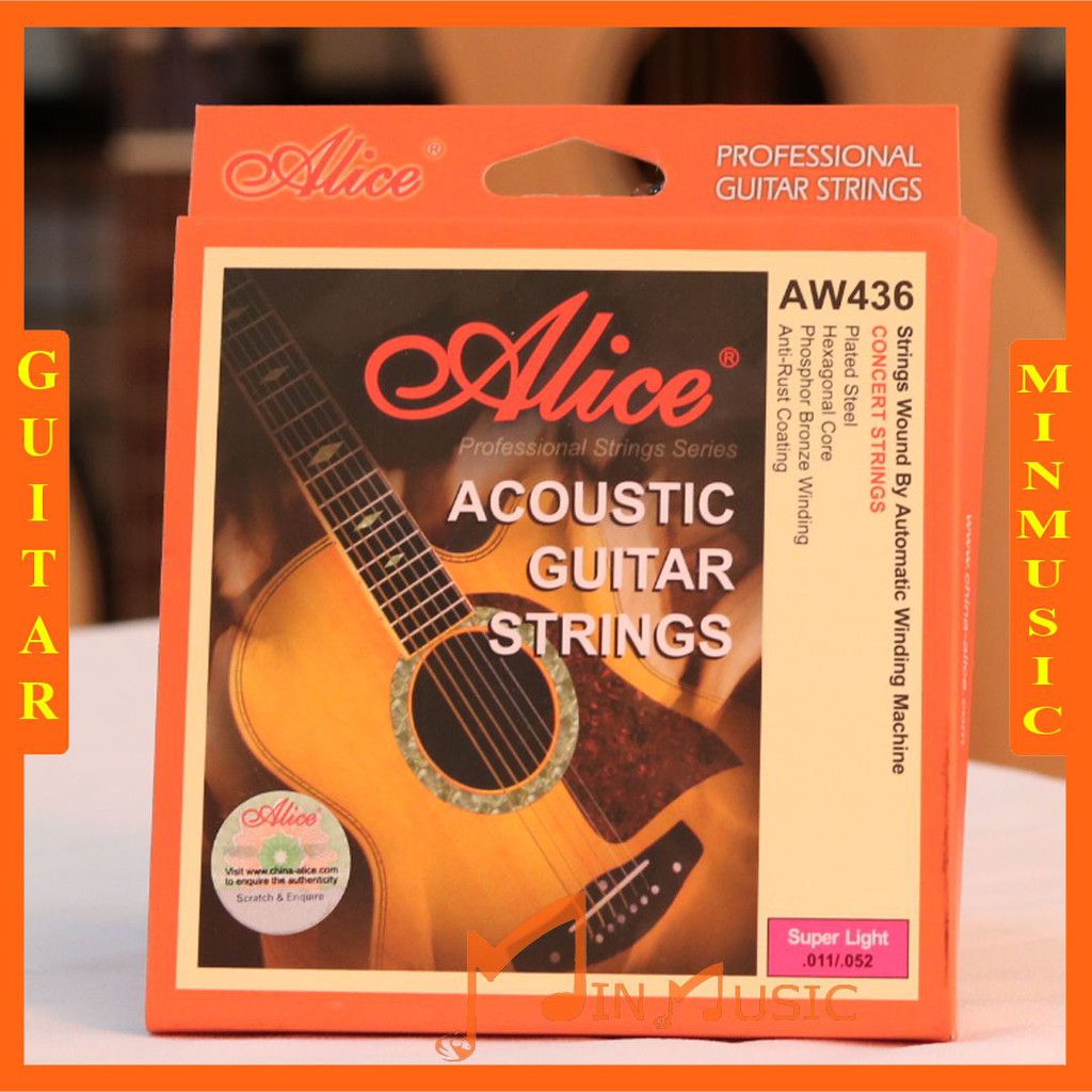 [Hàng Chính Hãng] Dây đàn guitar acoustic Alice AW436 dây sắt cho đàn ghi ta