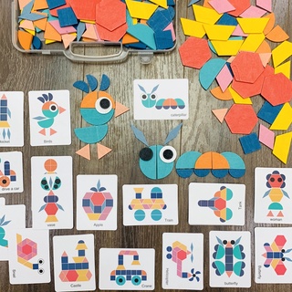 Đồ Chơi Xếp Hình 180 Chi Tiết Bằng Gỗ Benrikids Kèm Thẻ Flashcard Gợi Ý Giúp Bé Thông Minh Hơn Sáng Tạo Hơn