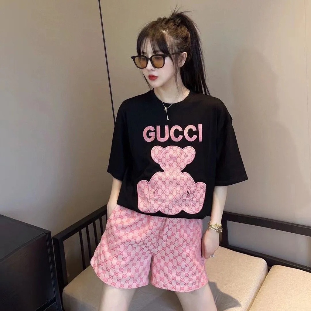  [BDN002] - Đồ Bộ Gucci Gấu Hồng Trẻ Trung Năng Động