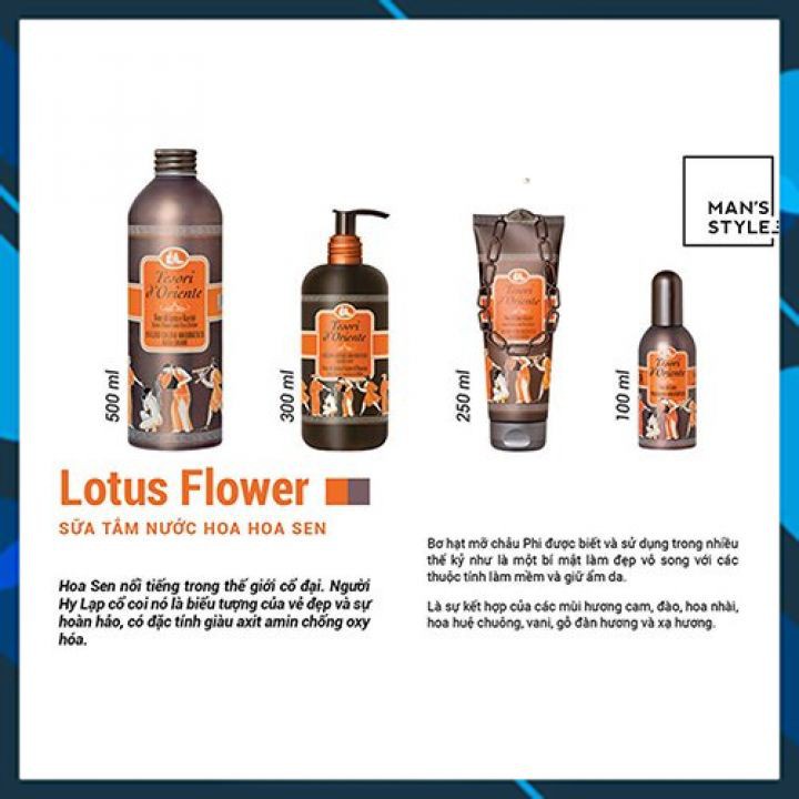 Sữa Tắm Nước Hoa Tesori D' Oriente Hoa Sen kèm vòi 500ml Dưỡng Ẩm Da Mịn Màng - Lysa cosmetic | BigBuy360 - bigbuy360.vn