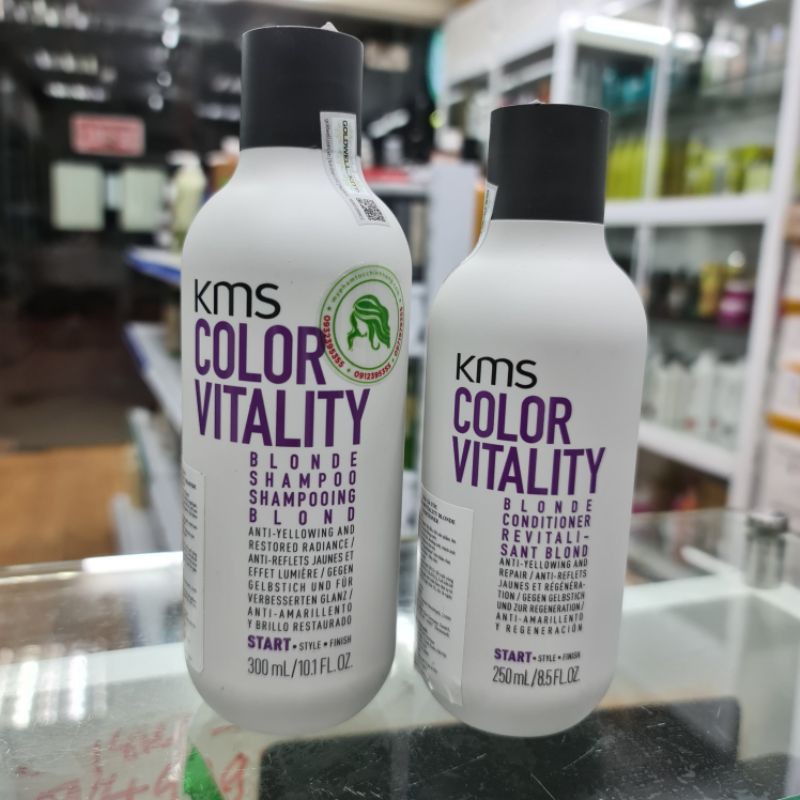 DẦU GỘI XẢ KMS COLOR VITALITY BLONDE GIỮ MÀU DÀNH CHO TÓC NHUỘM SÁNG 300ml - 250ml